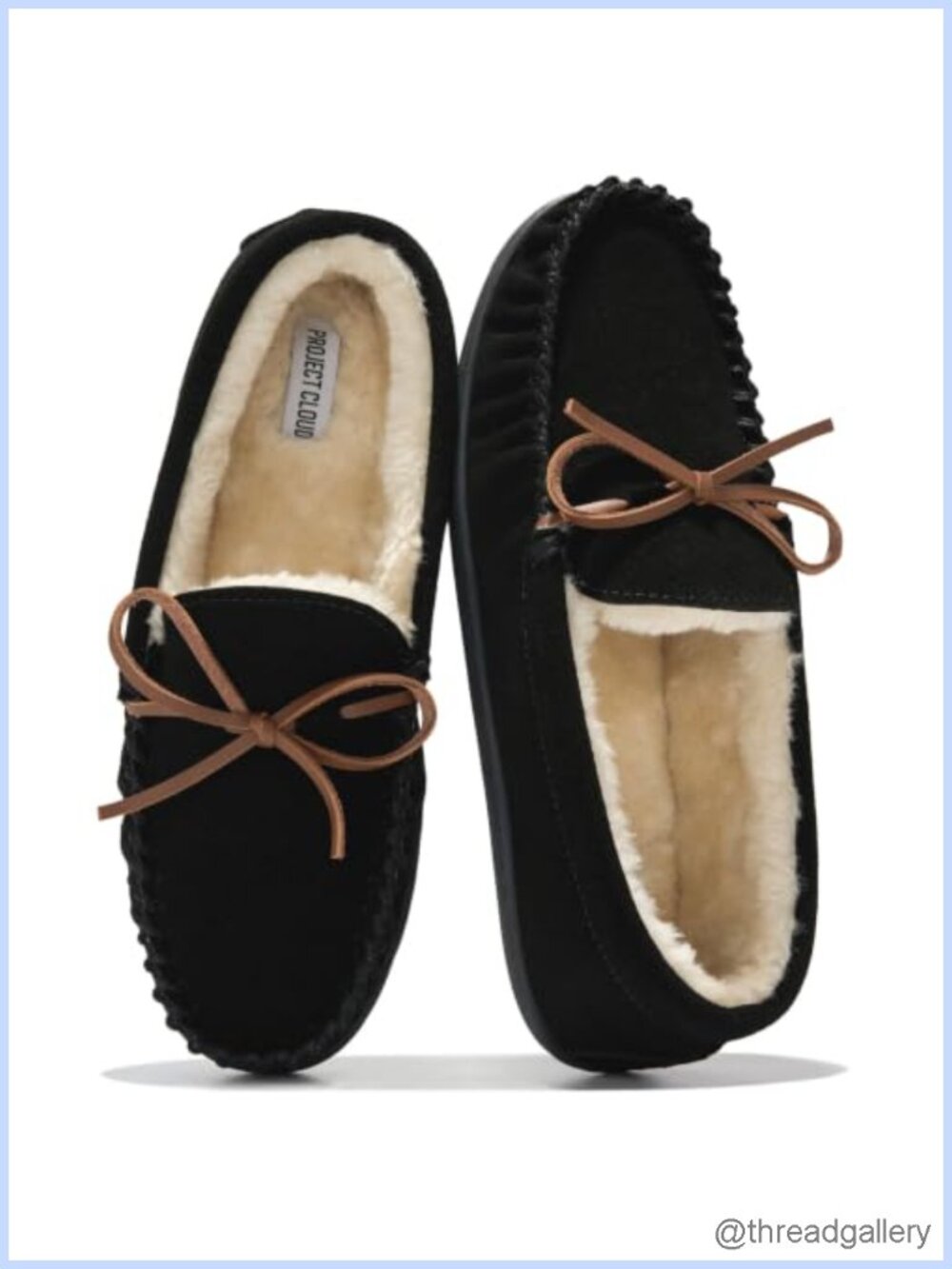 Genuine Leather Mocc for Women Fuzzy Memory Foam House Shoes